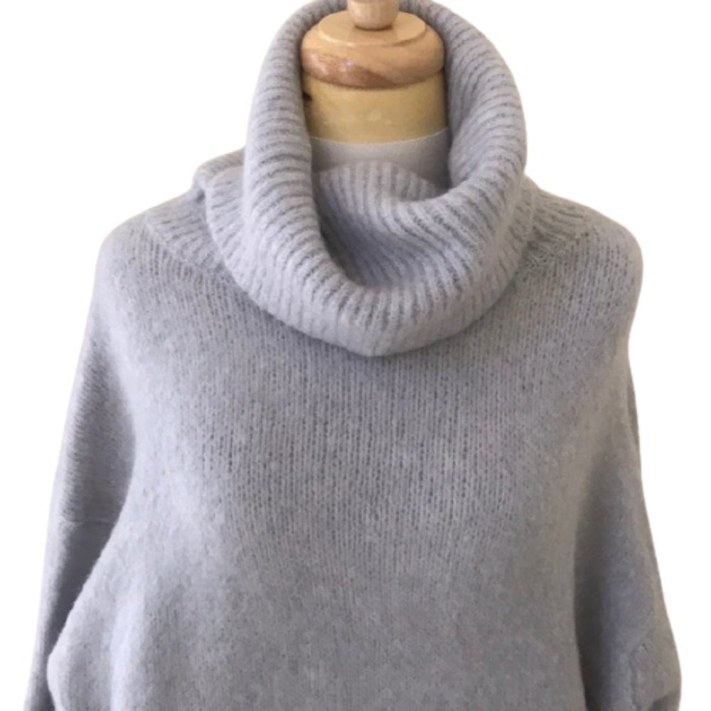 Zara grey chunky rolled neck sweater NWT - Picture 3 of 8
